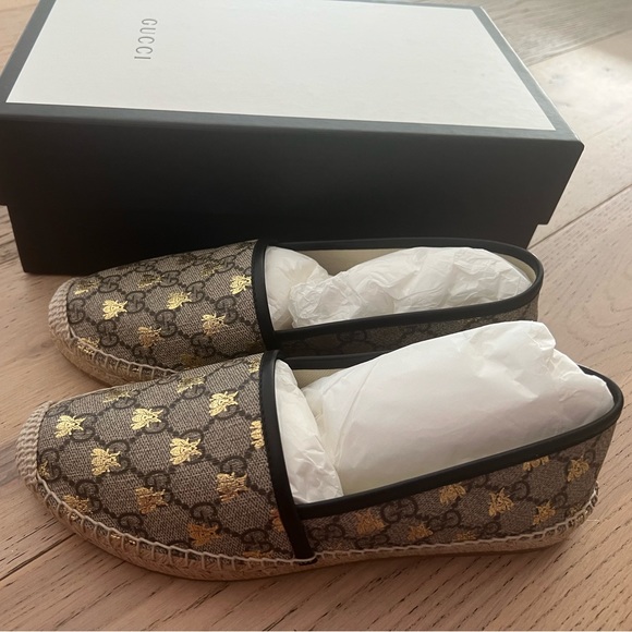 🐝SOLD🐝Gucci Bee Espadrilles 38.5 Brand New in Box - Picture 5 of 7